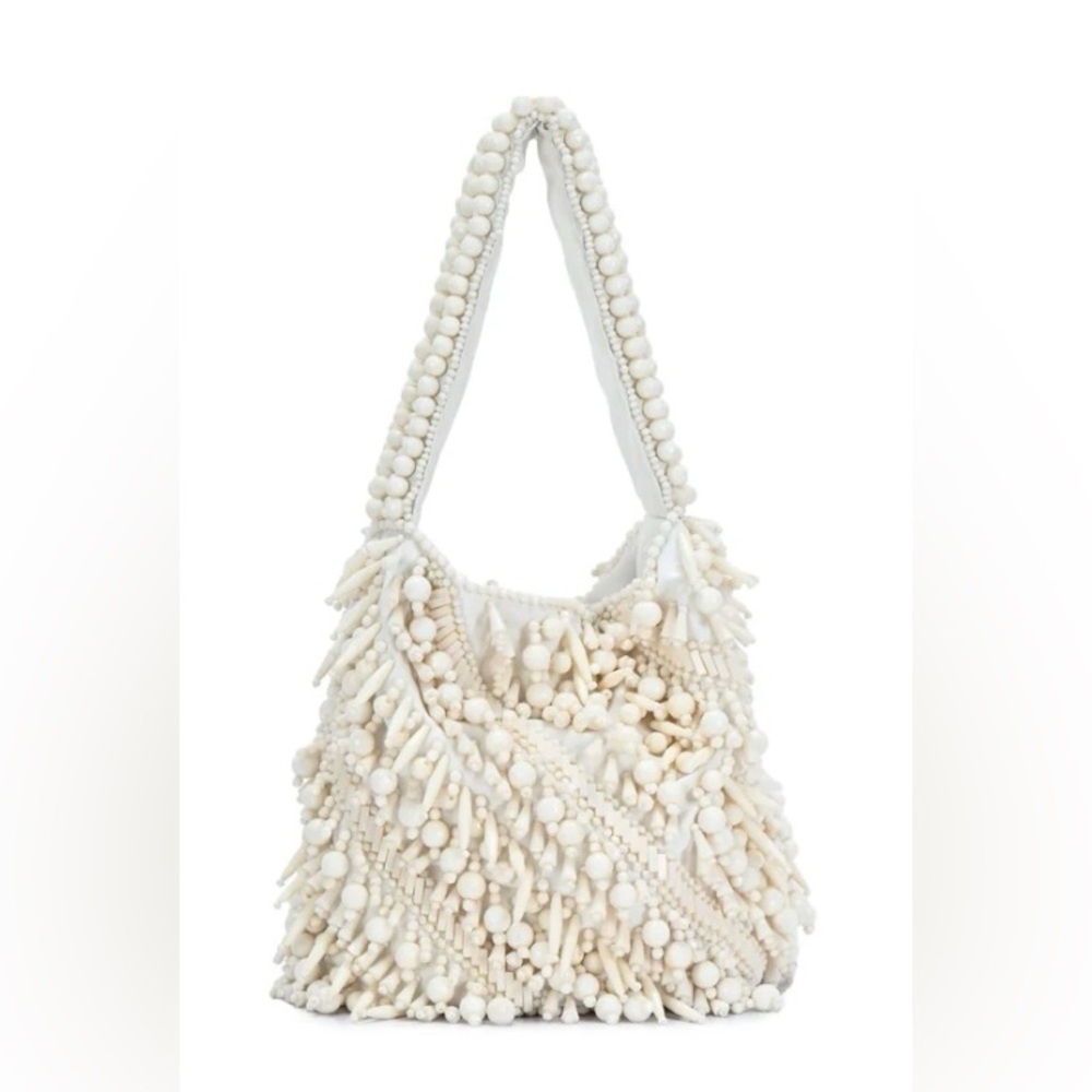 Antik Kraft Anthropology Elegant white Beaded Women's Bag